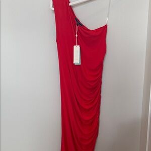 Chic One-Shoulder Red Dress